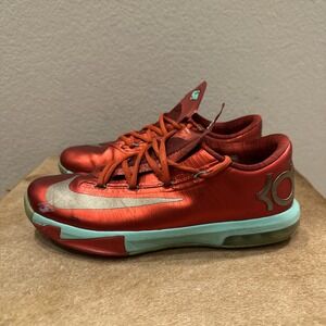 Nike KD 6 VI Christmas Crimson Red Green Gold Durant 2013 Size 6.5. Perfect Cond